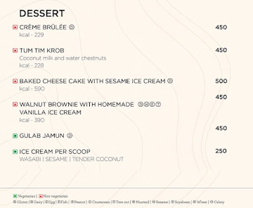 Sesame - Hyatt Centric menu 