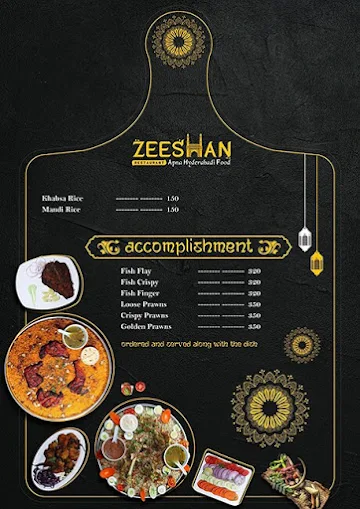 Zeeshan Restaurant menu 