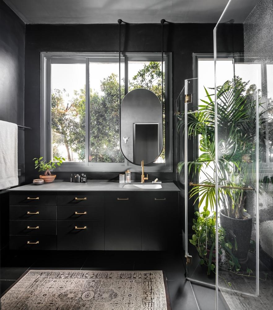 black and white bathrooms