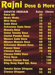 Rajni Dosa & More menu 1