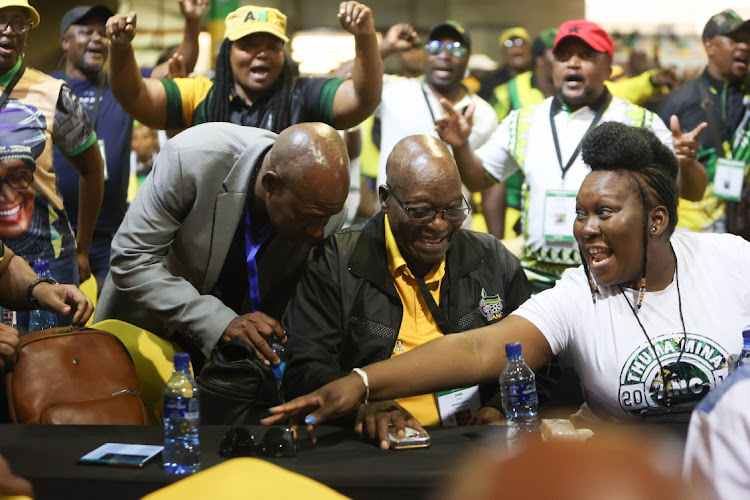 Former president Jacob Zuma arrives, briefly disrupting party president Cyril Ramaphosa’s delivery of the political report, 16 December 2022, at Nasrec in Johannesburg during the 55th ANC national conference. Picture: Alaister Russell/The Sunday Times