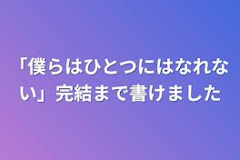 「僕らはひとつにはなれない」完結まで書けました