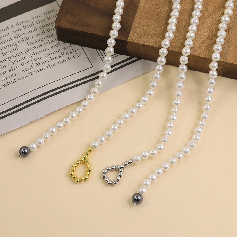 Collar sencillo de plata de ley 925 para mujer, perlas Shijia, diseño especial y de alta calidad. Elegancia diaria y atemporal.