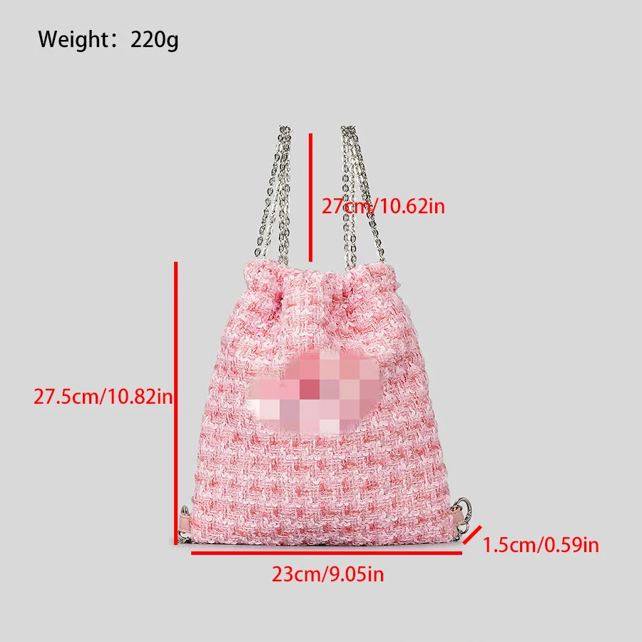 Classic Style Woolen Chain Backpack For Women, perfect for everyday use. Combines style and practicality, ideal for carr