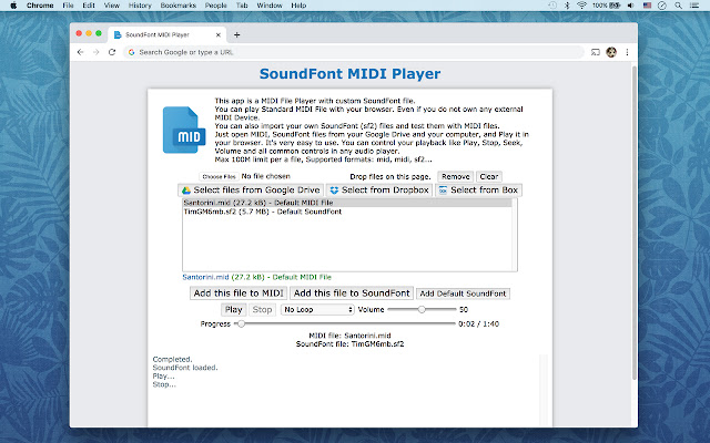 SoundFont MIDI Player chrome extension