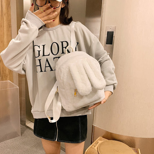 Title 3, Womens Fashion Plush Cute Rabbit Ears Backpack...