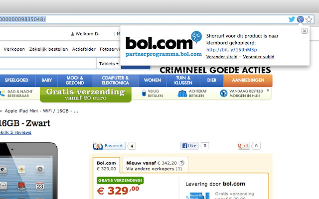 bol.com partnerprogramma link generator