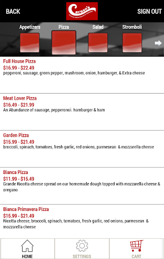 Screenshot Caruso’s Pizzeria
