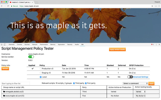 Akamai Script Management Policy Tester Preview image 0