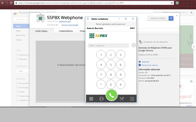 55PBX Web Softphone para PABX Virtual(Lite)