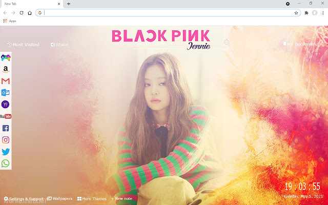 黑粉紅色韓國女子高清背景壁紙新標籤頁