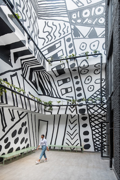 Untitled mural by Cameron Platter in the courtyard of The Bank.