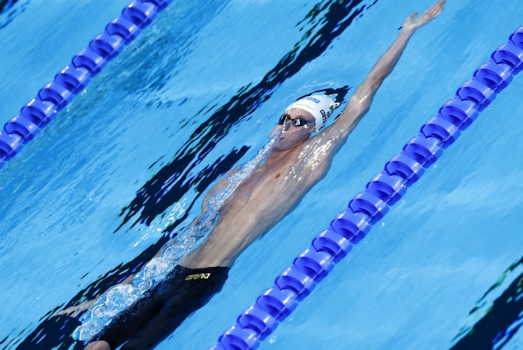 Pieter Coetzé in action during the men's 200m backstroke final in Doha.