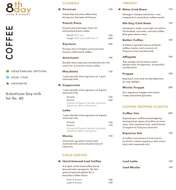 8Th Day Cafe & Bakery menu 