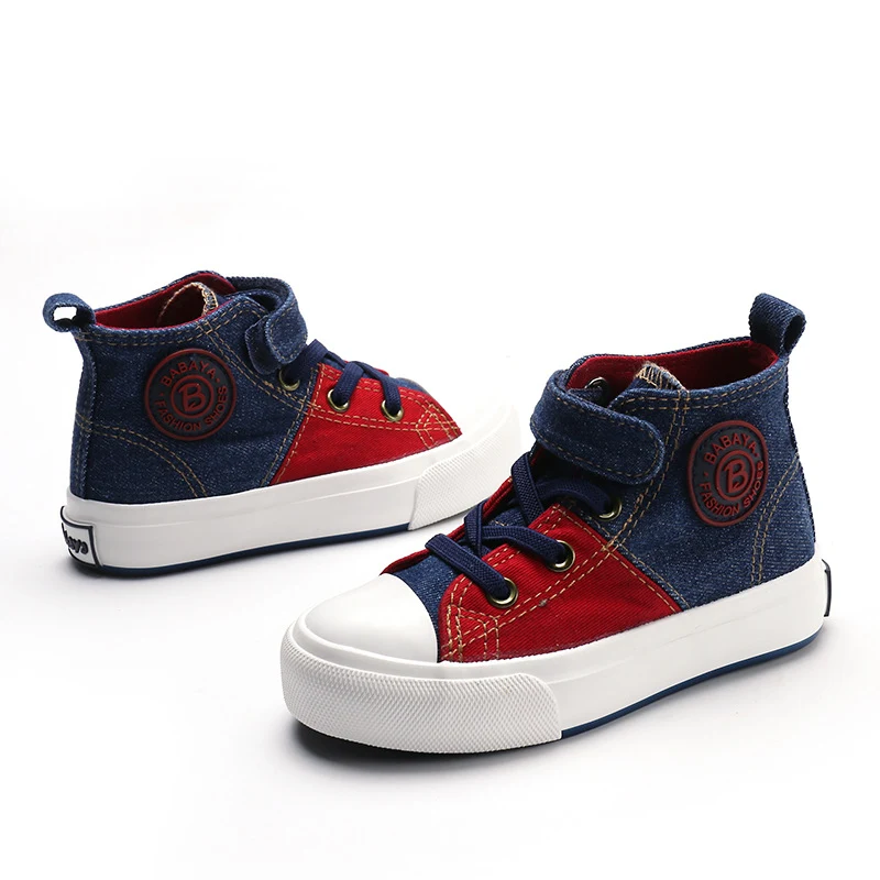 Children's Canvas Shoes High-top Denim Soft Bottom Breathable, offering all-day comfort and style for active kids, perfe