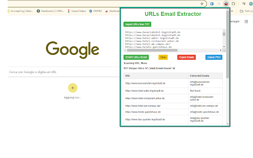 URLs Email Extractor Preview 1