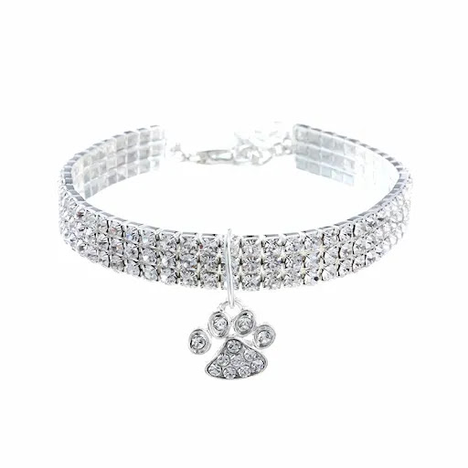 Title 7, Diamond mixed color stretch cat and dog necklac...