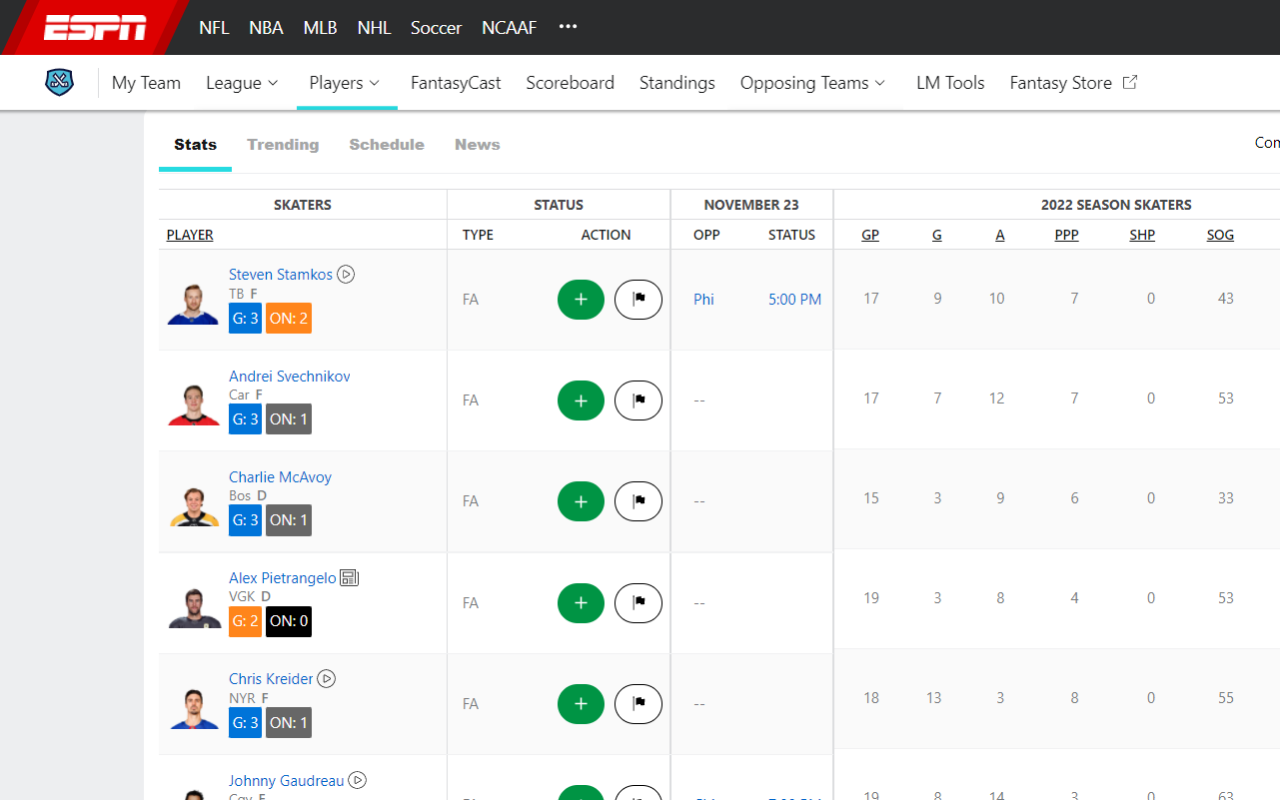 Fantasy Hockey Scheduler Preview image 3