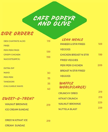 Cafe Popeye & Olive menu 