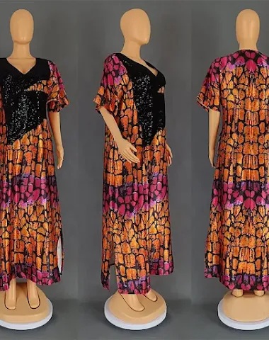 Middle East Suede Sequin Printed Lo - 1