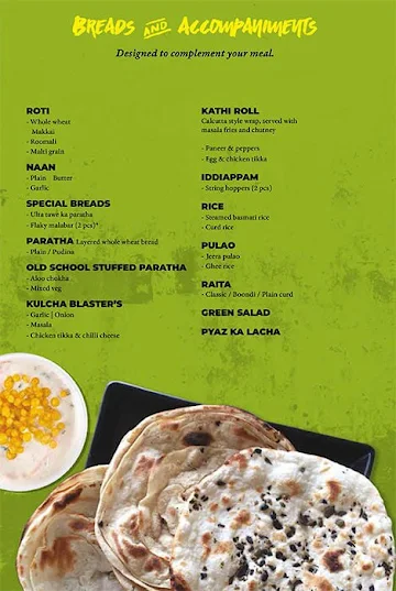 Salt - Indian Restaurant Bar & Grill menu 