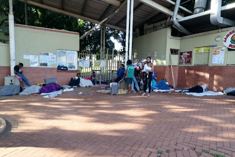 A group of students spent the night outside the entrance of the Durban University of Technology on Tuesday night