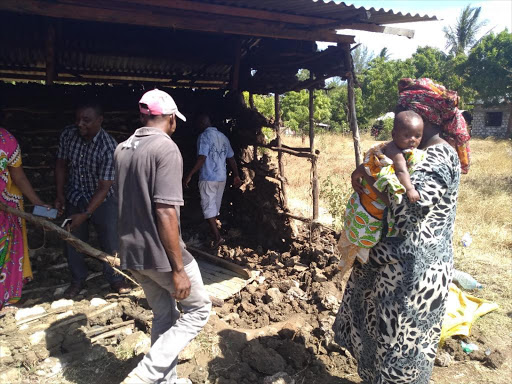 Utange squatters after their houses were demolished on Thursday /BRIAN OTIENO