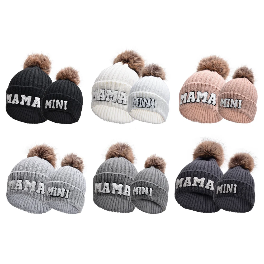 Title 3, Gorro de lana con letras MAMA, gorro cálido con...
