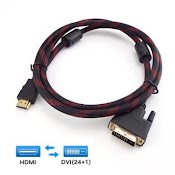 Cáp Hdmi To Dvi 24+1 (Loại Tốt) 2 Đầu Dương - Dây Bọc Dù Siêu Bền - Chiều Dài 1.5M