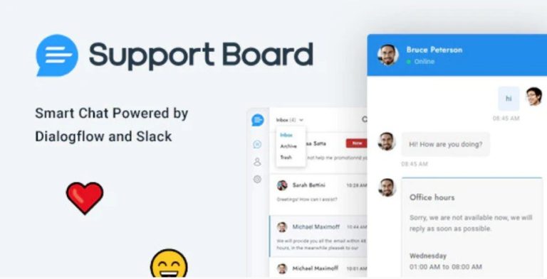 Complemento de chat en vivo de Support Board