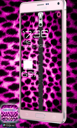 Zipper Lock Pink Cheetah