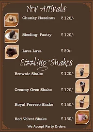 Sizzling Brownie menu 1