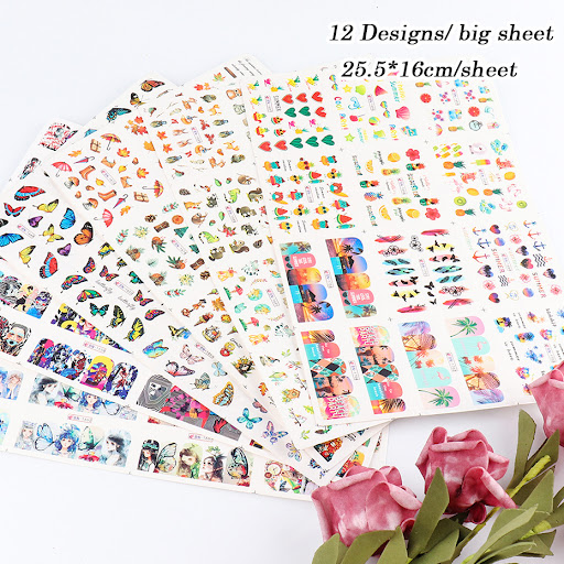 Title 2, Cross-border nail stickers featuring butterflie...