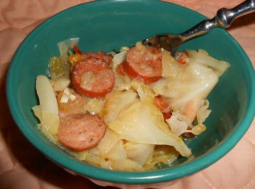 Smothered Cabbage and Andouille