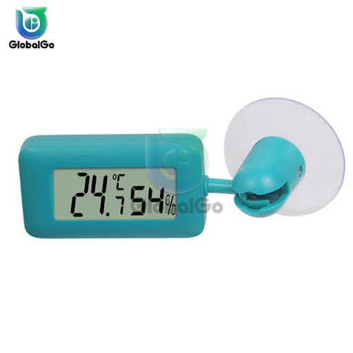 Mini Digital Reptile Thermometer Hygrometer with Suction Cup 360 Degree Rotating Luminous Temperature Humidit For Lizard