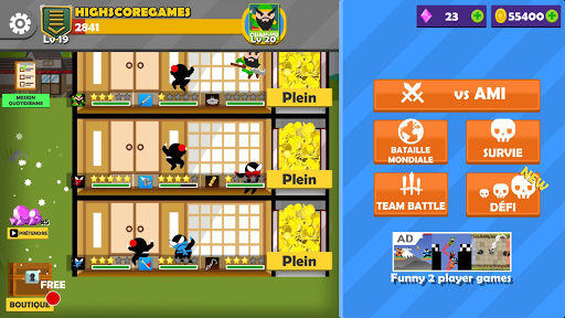 sauter bataille Ninja- 2 joueurs avec des amis  APK MOD screenshots 6