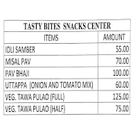 Tasty Bites Snacks Center menu 1