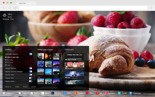 Croissant Popular HD Food New Tabs Theme