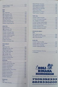 Koli Kinara menu 3