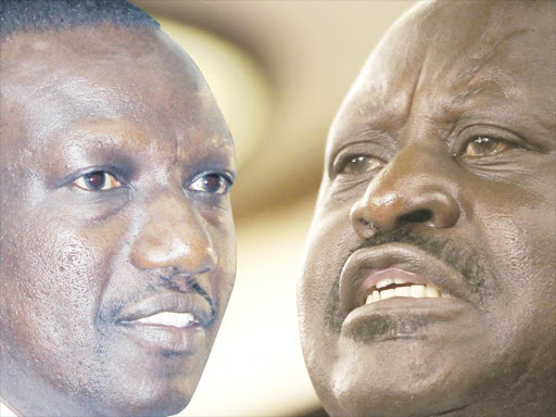 Deputy President William Ruto and ODM Leader Raila Odinga