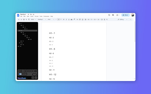 Nardium - Google Docs Navigation