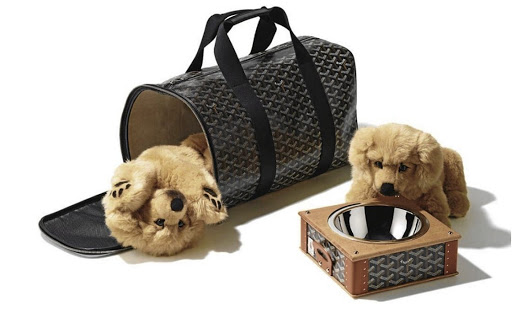 Goyard's super exclusive travel goods include trunks, hat cases and even carry cases for pets.