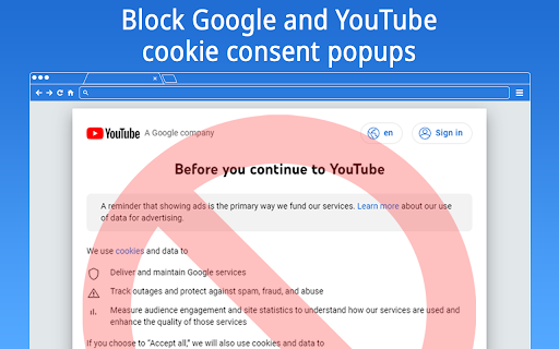 Google & YouTube Cookie Consent Popup Blocker Preview 2