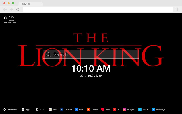 Lion King Pop Movie HD New Tabs Theme