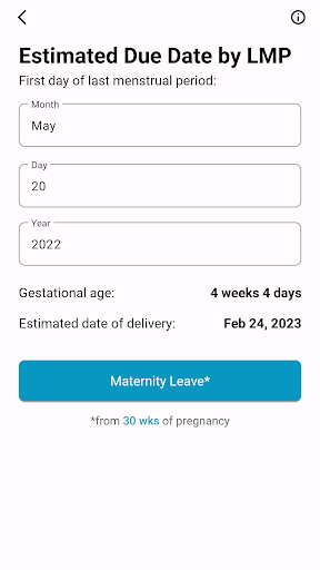 Screenshot Obstetric Calculator