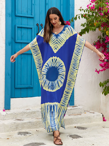 Title 21, Rayon Printed V-neck Long Skirt Holiday Dress