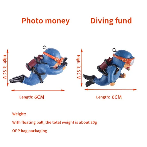 Fish Aquarium Diver Ornaments Mini Diver Simulated Floating Frogman Kawaii Miniature Figures For Fish Tank Scene Decorat