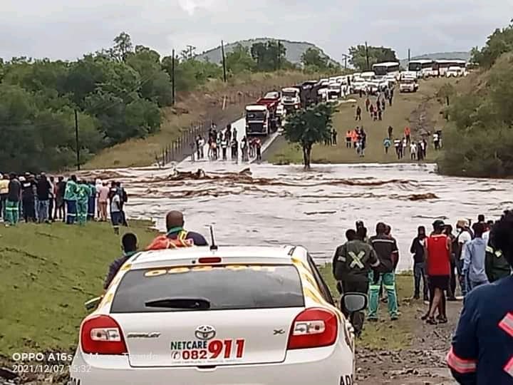 Two vehicles were swept away while trying to cross a submerged bridge in Limpopo.