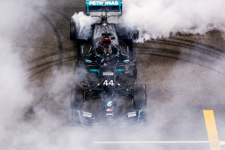 Lewis Hamilton of Mercedes and Great Britain at the F1 Grand Prix of Abu Dhabi at Yas Marina Circuit on December 13 2020.