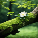 White flower growing consignment wallpaper